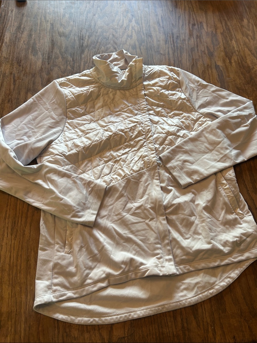 Nike Women's Off-White Quilted Front Puffer Jacket